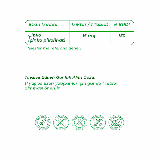 Wellcare Çinko Pikolinat 15mg 60 Tablet