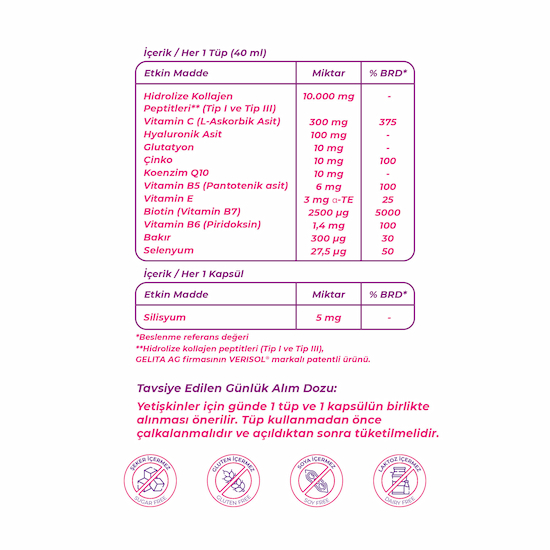 Wellcare Collagen Beauty Boost Plus Karpuz Nane Aromalı 10.000 mg Likit Form - 30 Tüp ve 30 Silisyum Kapsül