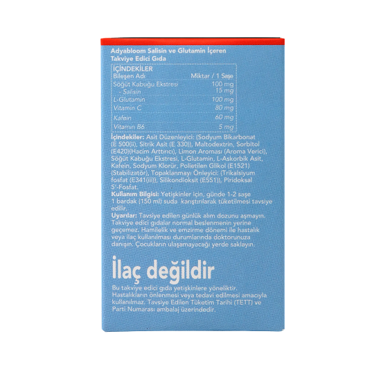 Adyabloom Salisin ve Glutamin İçeren Takviye Edici Gıda -3