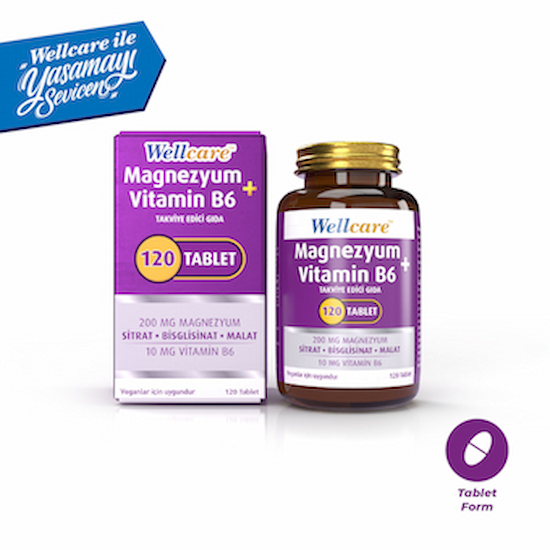 Wellcare Magnezyum Vitamin B6 200/10MG 120 Tablet