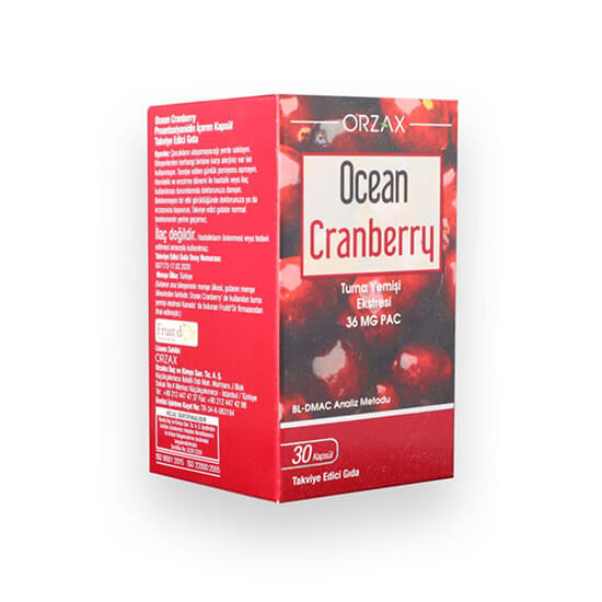 Orzax Ocean Cranberry Turna Yemişi Ekstresi 30 Tablet Takviye Edici Gıda