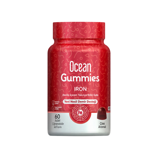 Orzax Ocean Gummies Iron Demir İçeren Takviye Edici Gıda 60 Adet Çİğnenebilir Jel Form