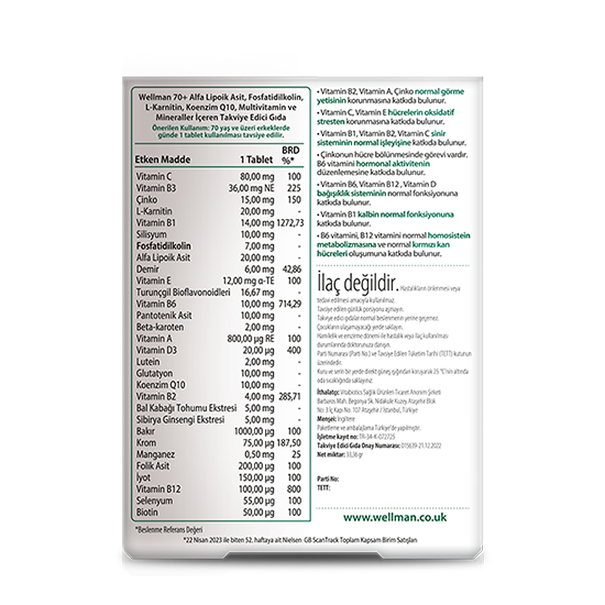 Vitabiotics Wellman 70+