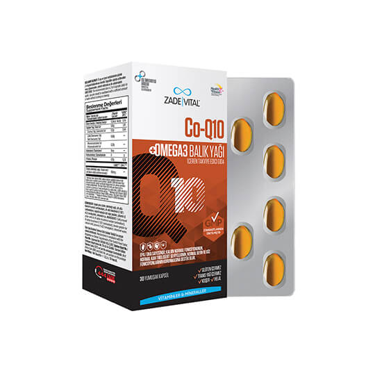 Zade Vital Koenzim Q 10 ve Balık Yağı 30 Kapsül