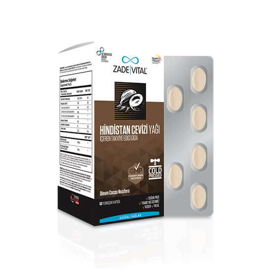 Zade Vital Hindistan Cevizi Yağı 60 Kapsül