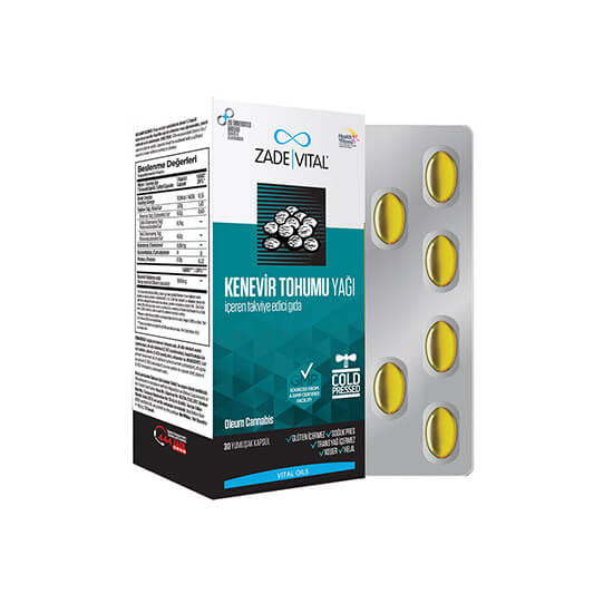 Zade Vital Kenevir Tohumu Yağı 30 Kapsül