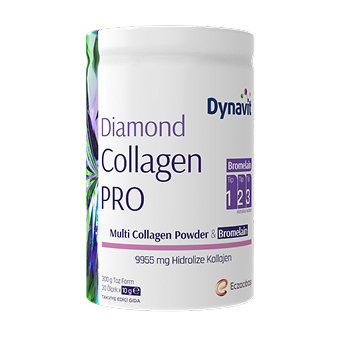 Dynavit® Diamond Collagen PRO Multi Collagen Powder ve Bromelain 300gr