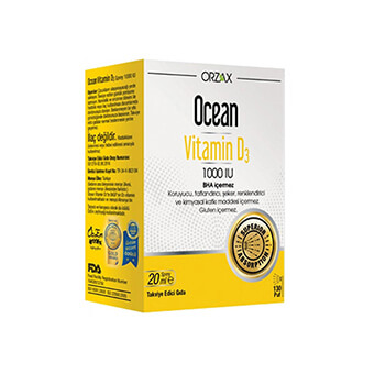 Orzax Ocean Vitamin D3 1000 IU Sprey 20ml