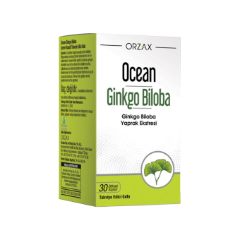 Orzax Ocean Ginkgo Biloba Takviye Edici Gıda 30 Bitkisel Kapsül