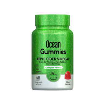 Orzax Ocean Gummies Apple Cider Vinegar Takviye Edici Gıda 60 Adet Çiğnenebilir Form